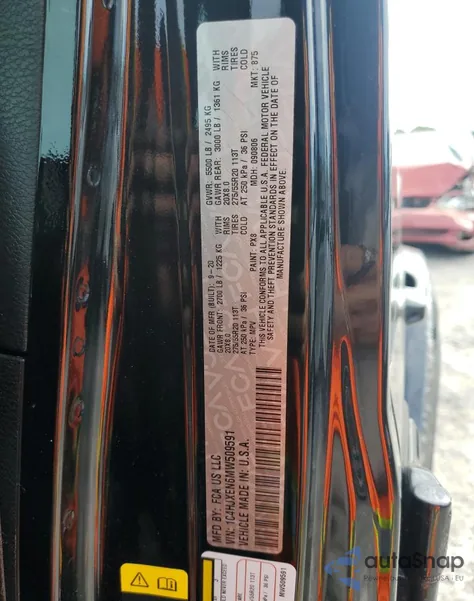 2021 Jeep Wrangler Unlimited Sahara z USA, uszkodzony, nr VIN 1C4HJXEN6MW509591